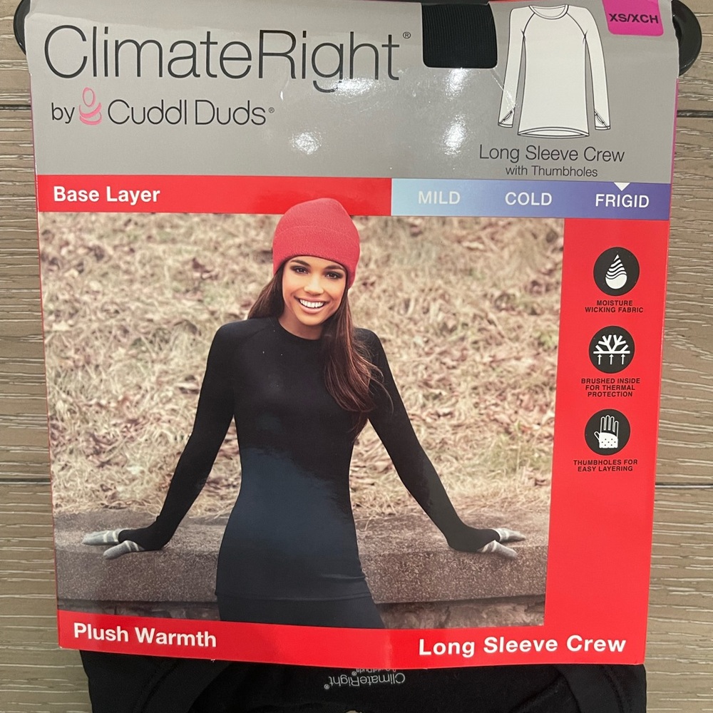 New w/tags Cuddl Duds plush long sleeve crew base layer long underwear